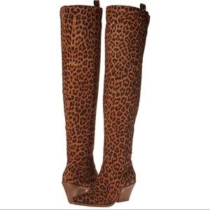 Leopard Print Thigh High Boots